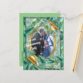 Tropisch groen Plant lekt Aankondigingskaart