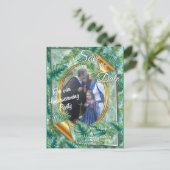 Tropisch groen Plant lekt Aankondigingskaart (Staand voorkant)