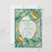 Tropisch groen Plant lekt RSVP Kaartje (Voorkant)