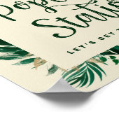 Tropisch groen popcornstation-huwelijksbord poster (Hoek)