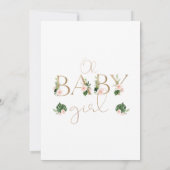 Tropisch groen Roze Bloemen Baby shower Kaart (Achterkant)