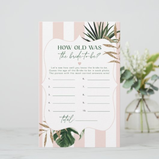 Tropisch groen roze Hoe oud was de bruid om te zij (Staand voorkant)