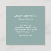 Tropisch groen Salie Eucalyptus bladeren Vierkante Visitekaartje (Achterkant)