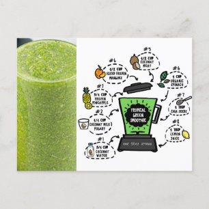 Tropisch groen smoothie recept briefkaart