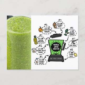 Tropisch groen smoothie recept briefkaart