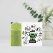 Tropisch groen smoothie recept briefkaart (Staand voorkant)
