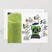 Tropisch groen smoothie recept briefkaart (Voorkant / Achterkant)