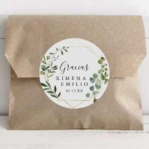 Tropisch groen Spaans Dank u huwelijksgunst Ronde Sticker