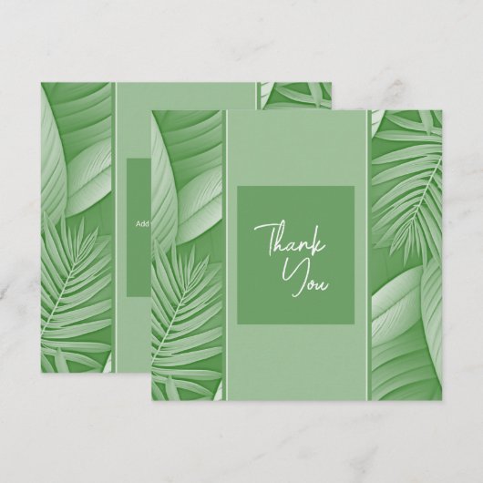Tropisch groen thema bruiloft dank u kaarten (Voorkant / Achterkant)