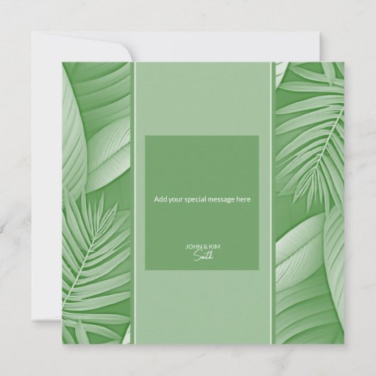 Tropisch groen thema bruiloft dank u kaarten (Achterkant)