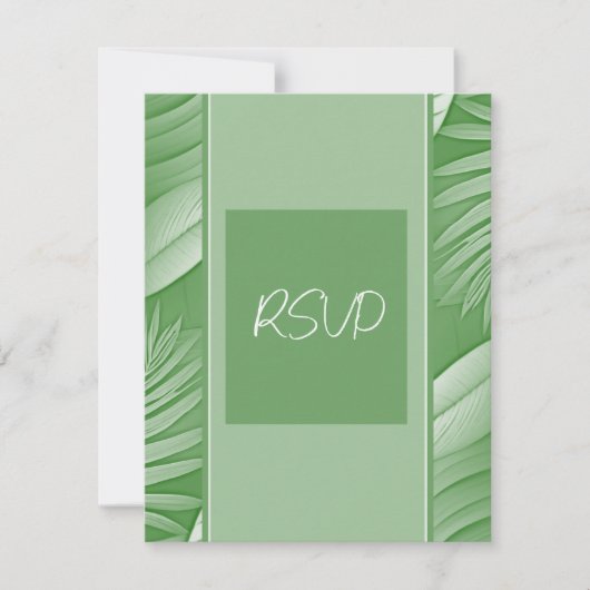 Tropisch groen thema bruiloft RSVP Response Kaart (Voorkant)
