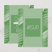 Tropisch groen thema bruiloft RSVP Response Kaart (Voorkant / Achterkant)