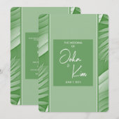 Tropisch groen thema bruiloft uitnodiging (Voorkant / Achterkant)