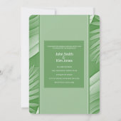 Tropisch groen thema bruiloft uitnodiging (Achterkant)