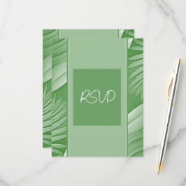 Tropisch groen thema trouwfeest RSVP-reactiekaart RSVP Kaartje