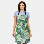 Tropisch groen verlaat patroon schort (Gedragen)