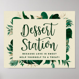 Tropisch groen verlaten Dessert Station Weddenscha Poster