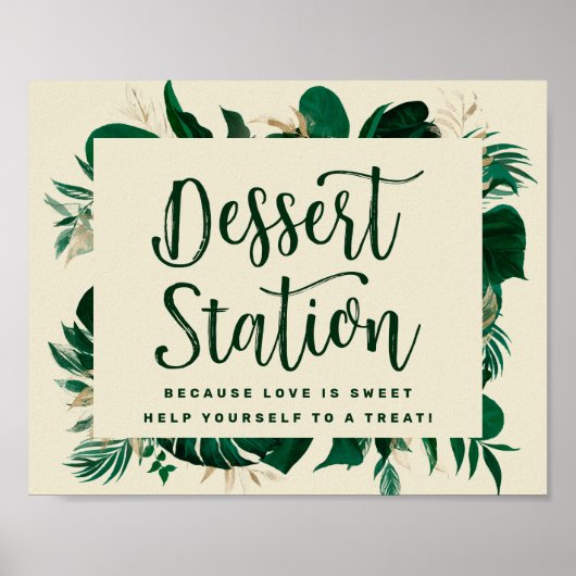Tropisch groen verlaten Dessert Station Weddenscha Poster (Voorkant)