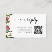 Tropisch groen Waterverf bruiloft RSVP Informatiekaartje (Voorkant)