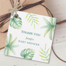 Tropisch groen Waterverf groen Baby shower Bedankjes Labels