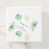 Tropisch groen Waterverf groen Baby shower Bedankjes Labels (In situ)