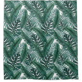 Tropisch groen Waterverf palm leest pattern Douchegordijn (Voorkant)