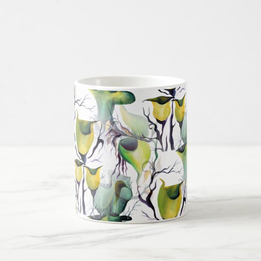 Tropisch groen Waterverf Planten Fairyland Koffiemok (Center)