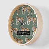 Tropisch groen Waterverf trekkerpatroon met naam (Hoek)