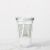 Tropisch groen Waterverf trekkerpatroon met naam Acryl Drinkbeker (Achterkant)