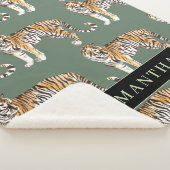 Tropisch groen Waterverf trekkerpatroon met naam Sherpa Deken (3/4)