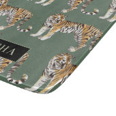 Tropisch groen Waterverf trekkerpatroon met naam Snijplank (Hoek)