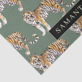 Tropisch groen Waterverf trekkerpatroon met naam Tissuepapier (Detail)