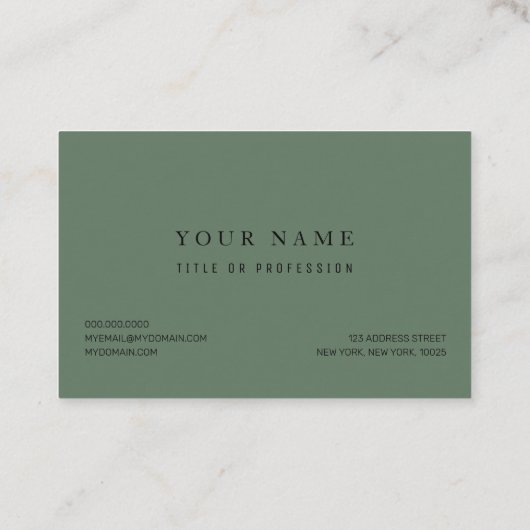 Tropisch groen Waterverf trekkerpatroon met naam Visitekaartje (Achterkant)