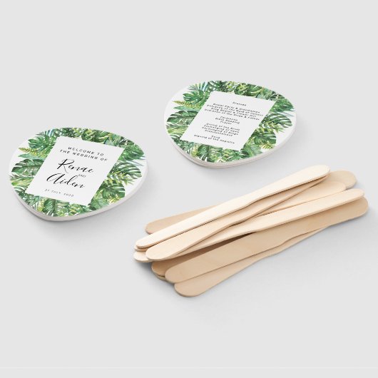 Tropisch groen weddenschap handwaaier (Niet-gemonteerd)