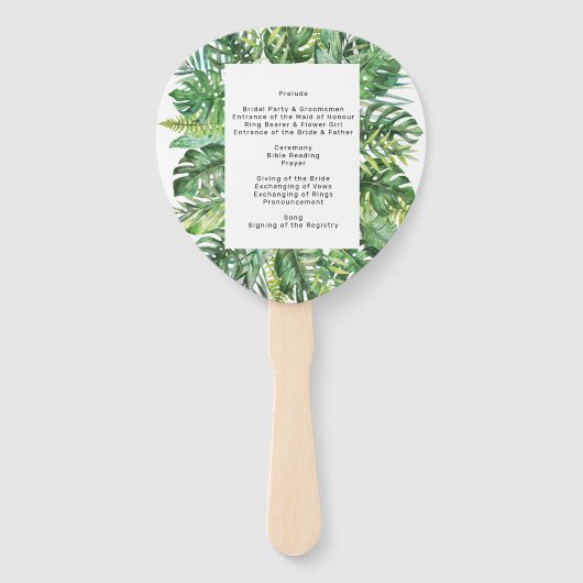 Tropisch groen weddenschap handwaaier (Achterkant)