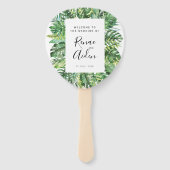 Tropisch groen weddenschap handwaaier (Voorkant)