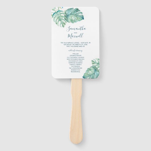 Tropisch groen weddenschap handwaaier (Voorkant)