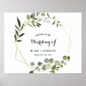 Tropisch groen welkom huwelijk poster (Voorkant)