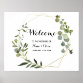 Tropisch groen welkom huwelijk poster (Voorkant)