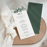 Tropisch groen wit menu Floral<br><div class="desc">Deze tropische groene witte florale diner menukaart is perfect voor een bruiloft. Het ontwerp bevat groene palmbladeren met witte mooie bloemen. Dit menu kan worden gebruikt voor een trouwreceptie,  een repetitief diner,  een vrijgezellenfeest of een evenement.</div>