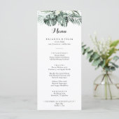 Tropisch groen wit menu Floral (Staand voorkant)