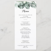 Tropisch groen wit menu Floral (Voorkant)