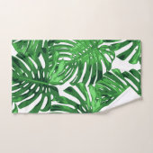 Tropisch groen wit Oerwoud bladeren Bad Handdoek (Handdoek)