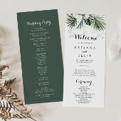 Tropisch groen wit programma voor het huwelijk van programmakaart