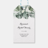 Tropisch groen wit Vrijgezellenfeest Cadeaulabel (Voorkant)