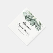 Tropisch groen wit Vrijgezellenfeest Servet (Hoek)