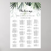 Tropisch groen witte alfabetische zetgrafiek poster (Voorkant)