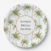Tropisch groen witte palmbomen Vrijgezellenfeest Papieren Bordje (Voorkant)
