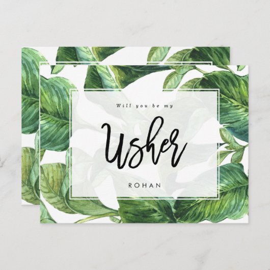 Tropisch groen zal je mijn bode zijn aankondigingskaart (Voorkant / Achterkant)