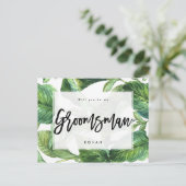 Tropisch groen zal je mijn bruidegom zijn aankondigingskaart (Staand voorkant)